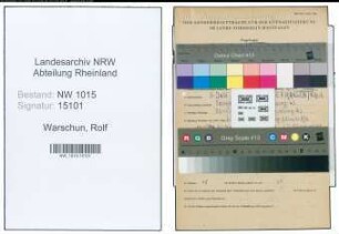 Entnazifizierung Rolf Warschun , geb. 05.07.1920 ()