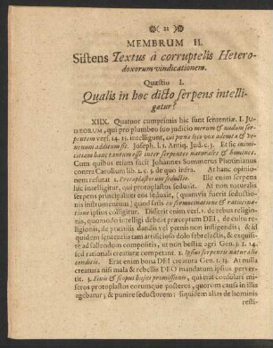 Membrum II. Sistens Textus à corruptelis Heterodoxorum vindicationem