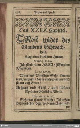 Das XXIIX. Capittel. Trost wider des Glaubens Schwachheit