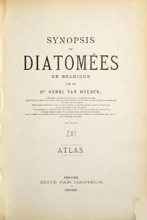Synopsis des diatomées de Belgique, [3]. Atlas