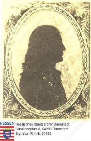 Kekulé, Johann Wilhelm (1766-1850) / Porträt in Medaillon, Silhouette im linken Profil, Brustbild