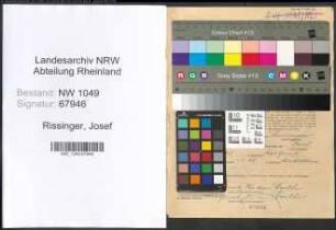 Entnazifizierung Josef Rissinger , geb. 12.03.1903 (Sekretaer)