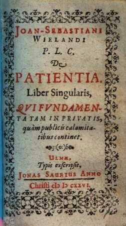 De patientia liber singularis