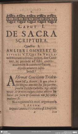 Caput I. De Sacra Scriptura