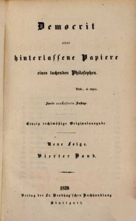 Karl Julius Webers sämmtliche Werke : Suppl. - Bd.. 10. Bd. 10. = (N. F. Bd. 4). - 1839. - 339 S.