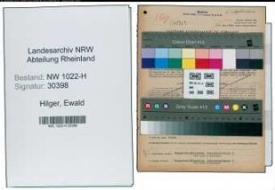 Entnazifizierung Ewald Hilger , geb. 01.02.1898 (Maschinist)