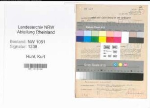 Entnazifizierung Kurt Ruhl , geb. 21.09.1900 (Vermessungsinspektor)