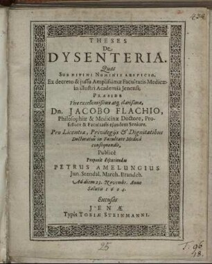Theses De Dysenteria