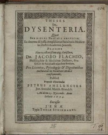 Theses De Dysenteria