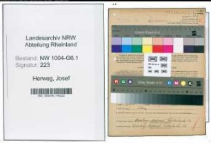 Entnazifizierung Josef Herweg , geb. 02.03.1895 (Betriebsassistent)