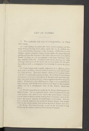 List of papers.