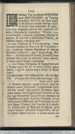 Indicem cum Brevissimis