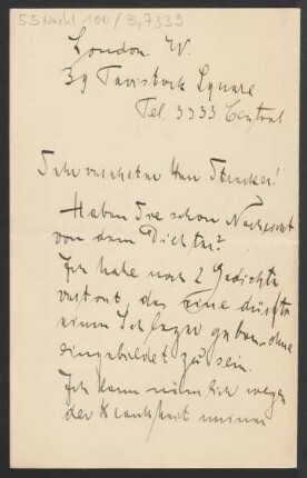 Brief an Willy Strecker und Schott & Co. <London> : o.D.