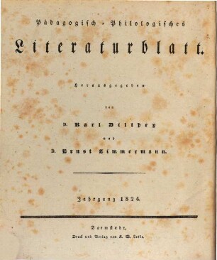 Allgemeine Schulzeitung. 1. 1824