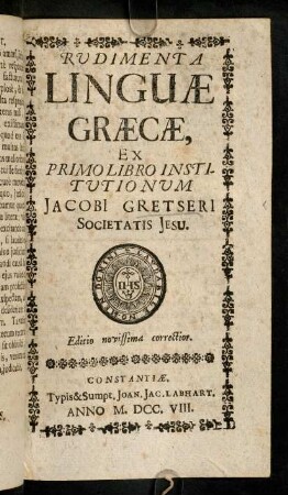 Titelblatt; Epigramma; Ad Lectorem; Index