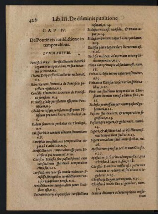 Cap IV. De Pontificis iurisdictione ...