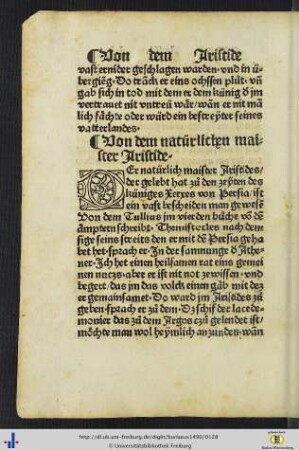 Von dem natürlichen maister Aristide