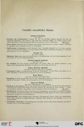 Gemälde neuzeitlicher Meister (Nr. 1-251)
