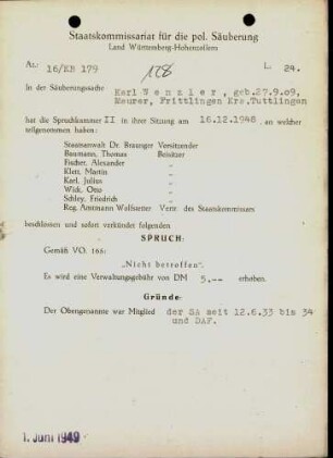 Wenzler, Karl