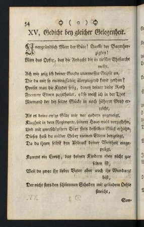 54-57, XV. Gedicht bey gleicher Gelegenheit