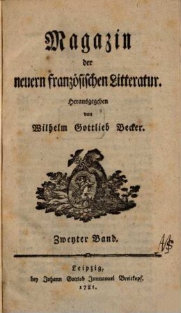 Magazin der neuern französischen Literatur. 2, 2. 1781