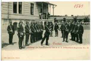 Dresden. Kaserne des Königlich Sächsischen 4. Feldartillerie-Regiments No. 48, Wachablösung