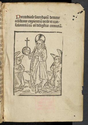 Precordiale sacerdotu[m] deuote|| celebrare cupientiu[m]|| vtile et con/||solatoriu[m] o[mn]i dilige[n]tia correctu[m].
