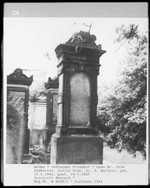 Grabstein des Julius Blün, Sohn des Naftali (gestorben 1897.07.18)