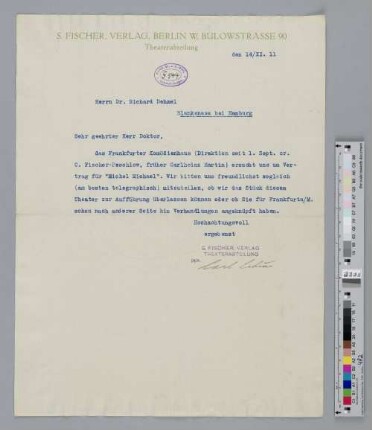 Brief an Richard Dehmel