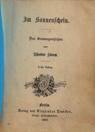 Im Sonnenschein : drei Sommergeschichten