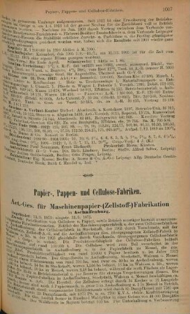 Papier-, Pappen- und Cellulose-Fabriken