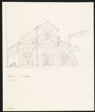 Reiseskizzen: Perspektivische Ansicht von San Pietro