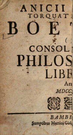 De consolatione philosophiae : libri V