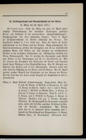 18. Stellungskampf und Abwehrschlacht an der Aisne