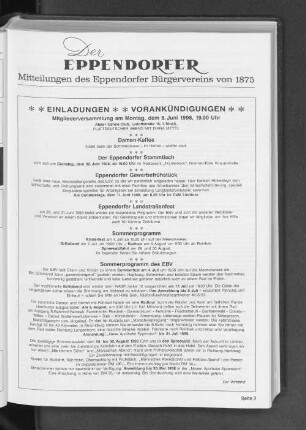 Einladungen Vorankündigungen