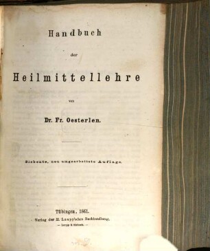 Handbuch der Heilmittellehre