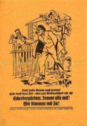Illustriertes Flugblatt für die Teilnahme am Volksentscheid über die Fürstenenteignung