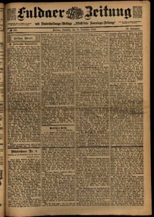 Erste Ausgabe vom Dienstag, den 19. Dezember 1899.