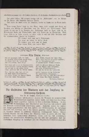 Die Geschichte der Blattern und der Impfung in Schleswig Holstein.