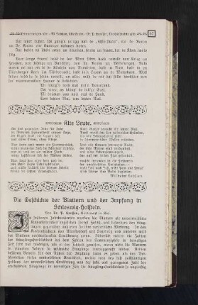 Die Geschichte der Blattern und der Impfung in Schleswig Holstein.