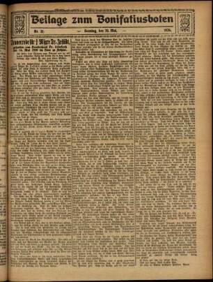 Zweite Ausgabe vom Sonntag, den 23. Mai 1926.