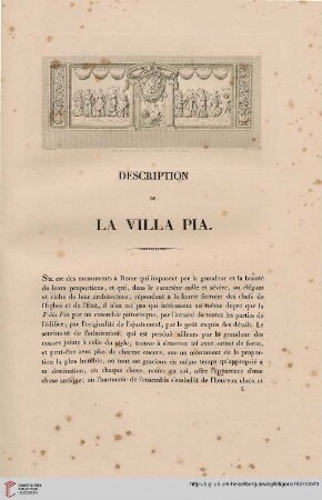 Description de la Villa Pia