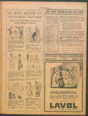 El buen humor en nuestros teatros [Caricaturas] : (Apuntes sobre los últimos estrenos, por nuestro dibujante Ginzo)