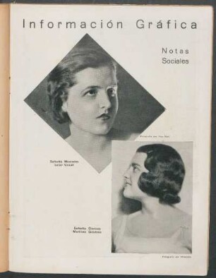 Notas sociales : Señorita Mercedes Leloir Unzué. - Señorita Clorinda Martínez Giménez