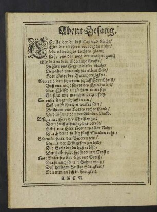 Abent Gesang.