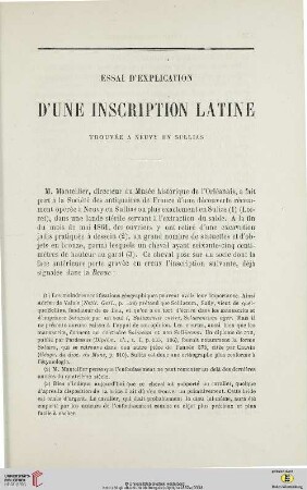N.S. 6.1862: Essai d'explication d'une inscription latine : trouvée à Neuvy en Sullias