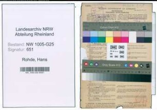 Entnazifizierung Hans Rohde , geb. 12.04.1900 (Kaufmann)