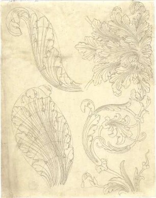 Zocher, Ernst; Studienzeichnungen nach Vorlagen - Ornamente (Details)