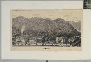 Kurhaus mit Hotel, Pension und Brunnen in Schandau (Bad Schandau) in der Sächsischen Schweiz