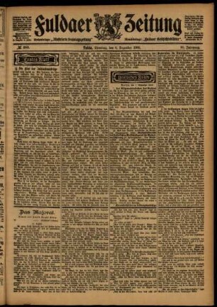Erste Ausgabe vom Dienstag, den 08. Dezember 1903.